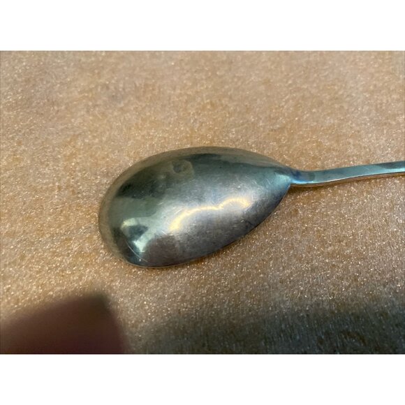 Antique Silver Berry Preserves Etched Floral Spoon Marked Acceptable Condition - Picture 9 of 12